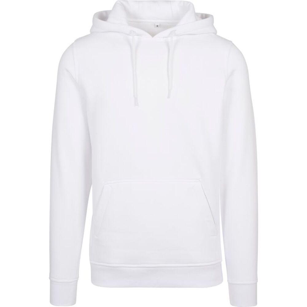 Build Your Brand Mens Heavy Pullover Hoodie / White